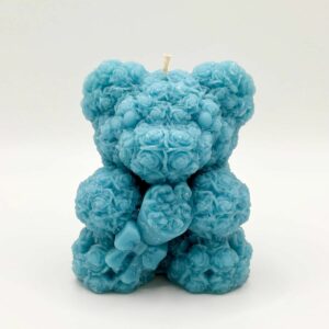 Bougie ourson : Bleu clair
